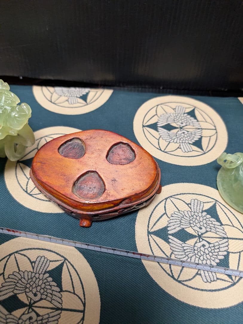 中国翡翠香炉 獅子装飾 置物 約10cm