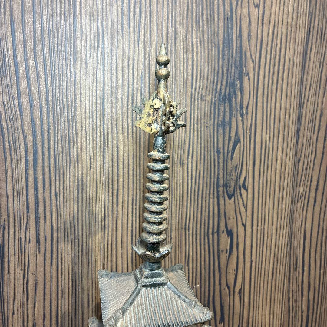 昭和レトロ 鉄製 五重塔 金属工芸 置物 オブジェ 飾り 古道具 ビンテージ