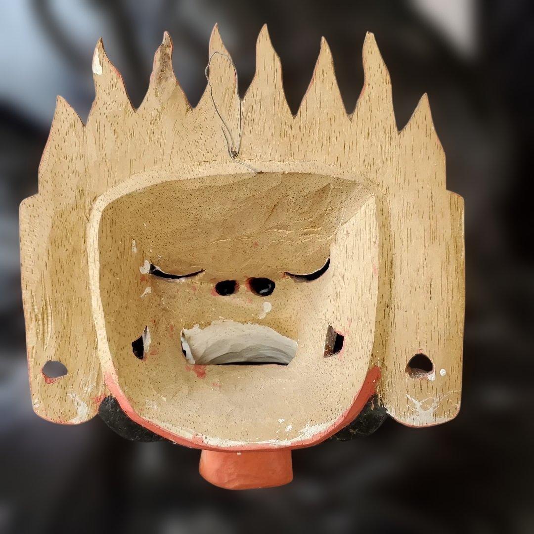 バリの伝統的な木製面、ガムラン、ケチャック、バリ島、神秘的、手彫り、守り神、金運