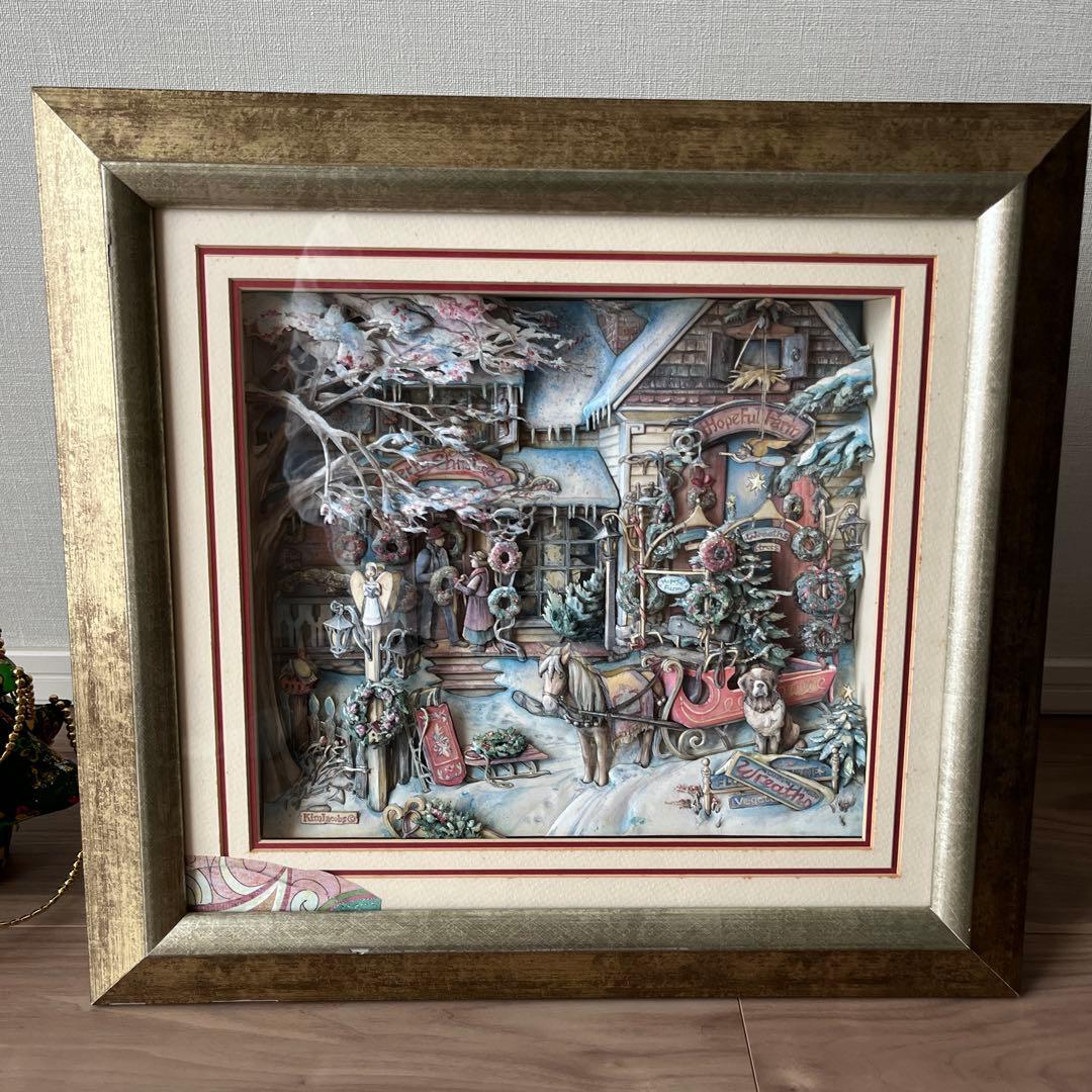 冬景色 立体3Dアート 絵画　額入り