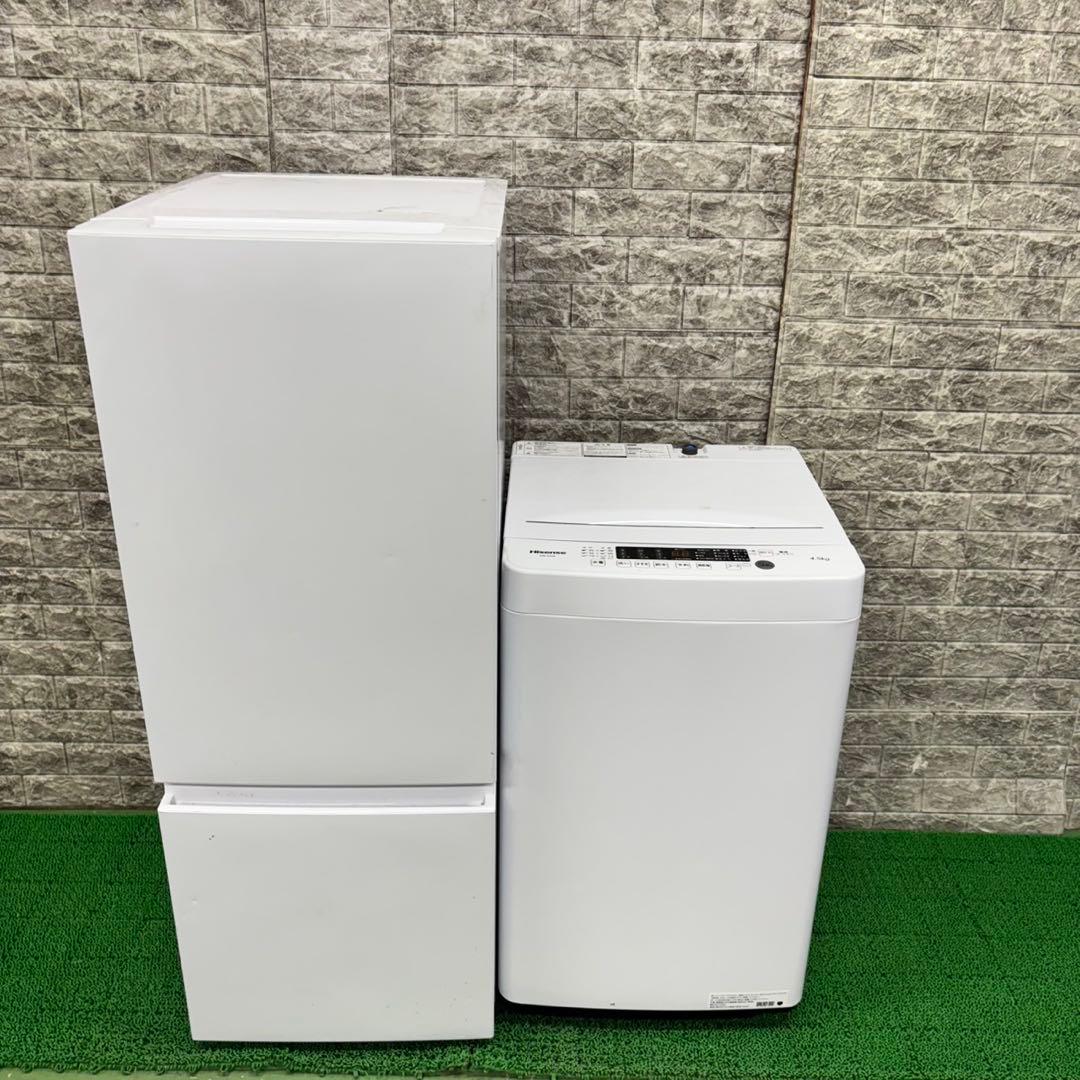 522 22〜24年製　冷蔵庫　洗濯機　セット　小型　一人暮らし　ホワイトカラー