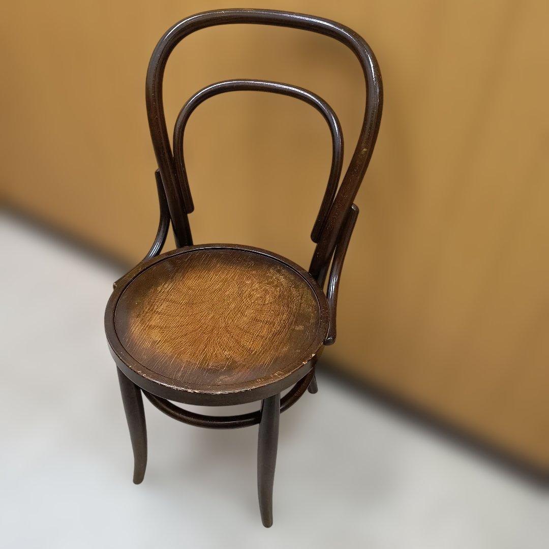 曲げ木デザイン 木製椅子 ダークブラウン