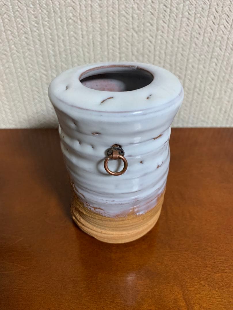 掛花入渋谷泥詩造 萩焼花器　茶道具