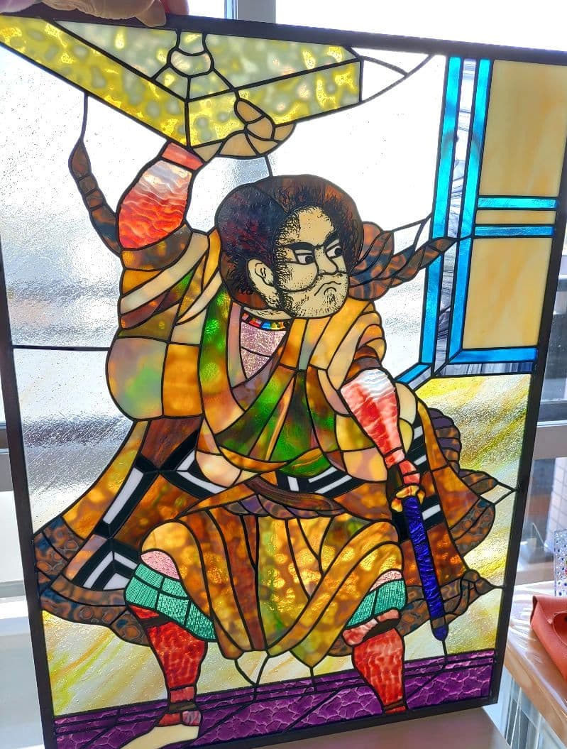 ステンドグラス碁盤のパネル