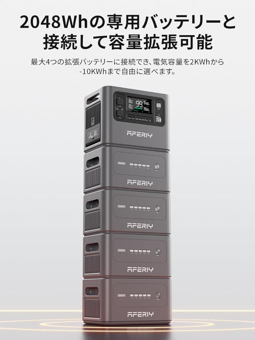 【ほぼ新】AFERIY P280 ポータブル電源 大容量2048Wh PSE認証