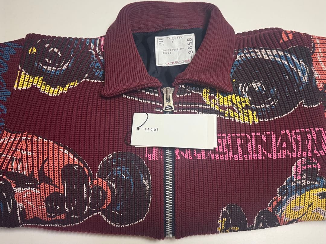 ジャケット・アウター sacai 25SS Car Race Print Knit Blouson