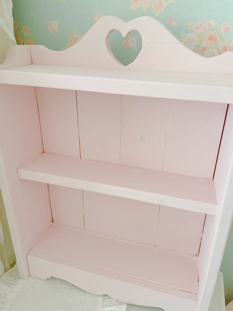 ハンドメイド ピンクの飾り棚 シェルフ