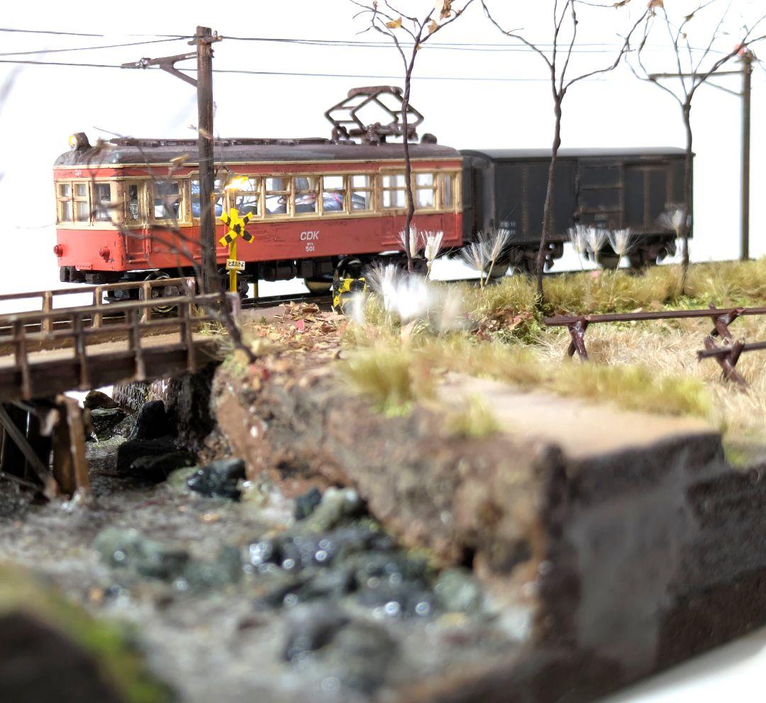 林*和様 Nゲージ・ジオラマ【貨車を繋いだ地鉄電車・秋】※車両付き