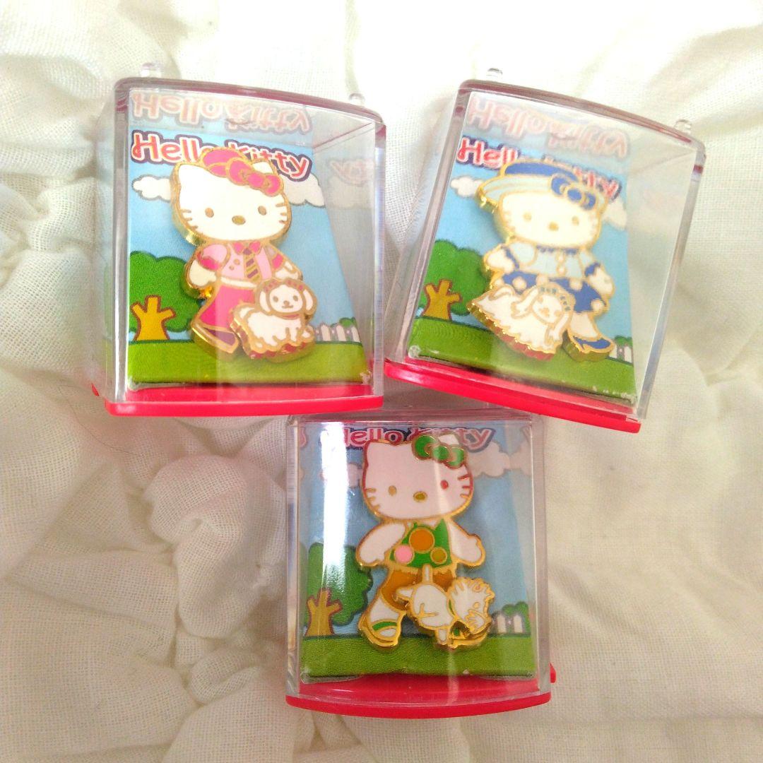 レトロ　ハローキティ　子犬のお散歩　ピンバッジ　セット　キティ　サンリオ