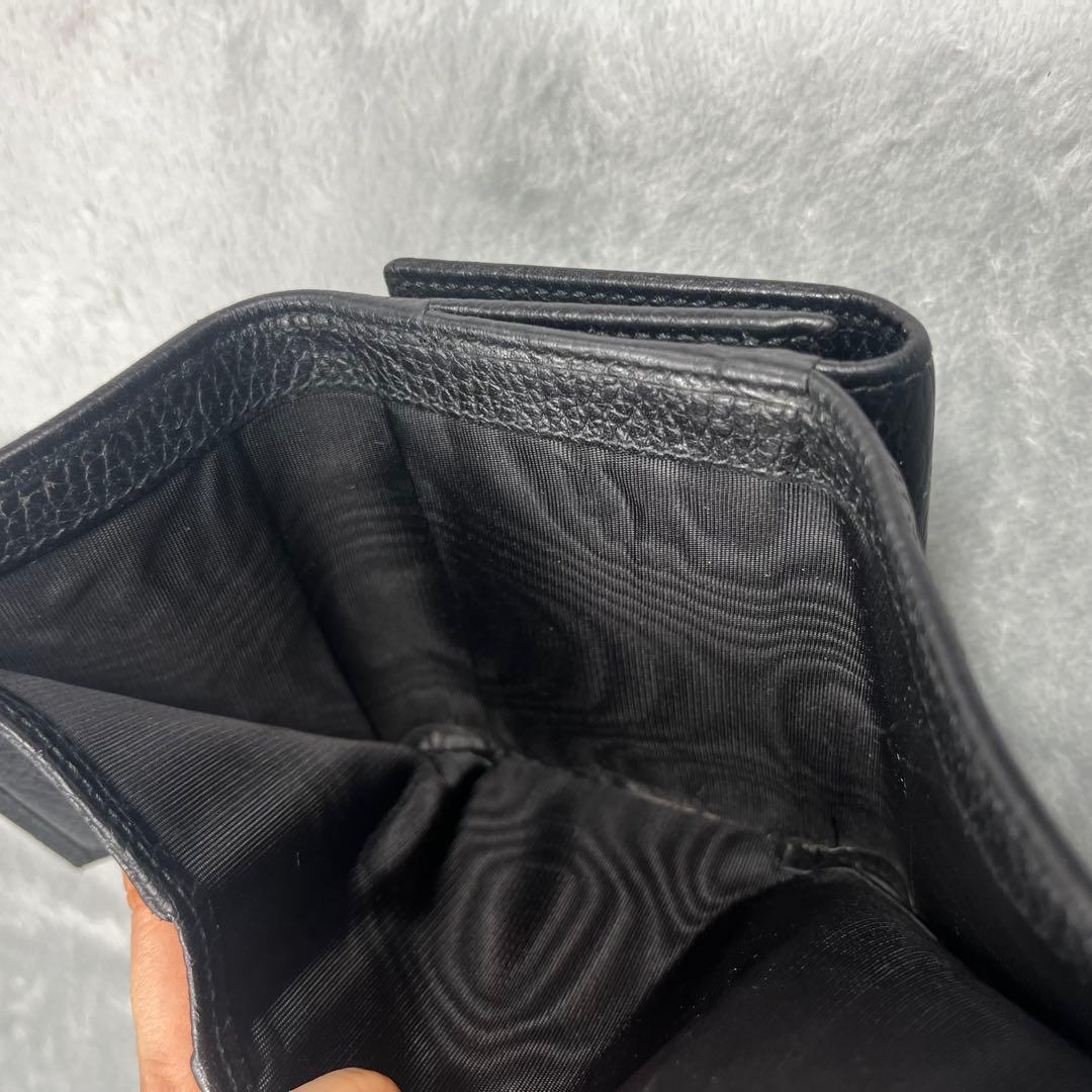 Gucci グッチ 3つ折り財布 GG マーモント レザー 黒 ブラック