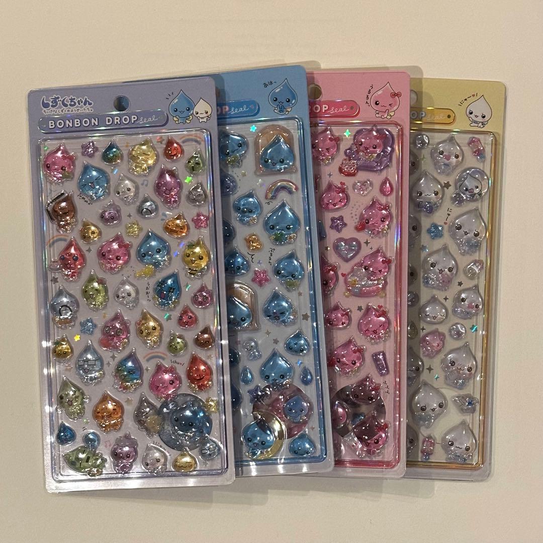 しずくちゃんボンボンドロップシール 正規品 4枚セット