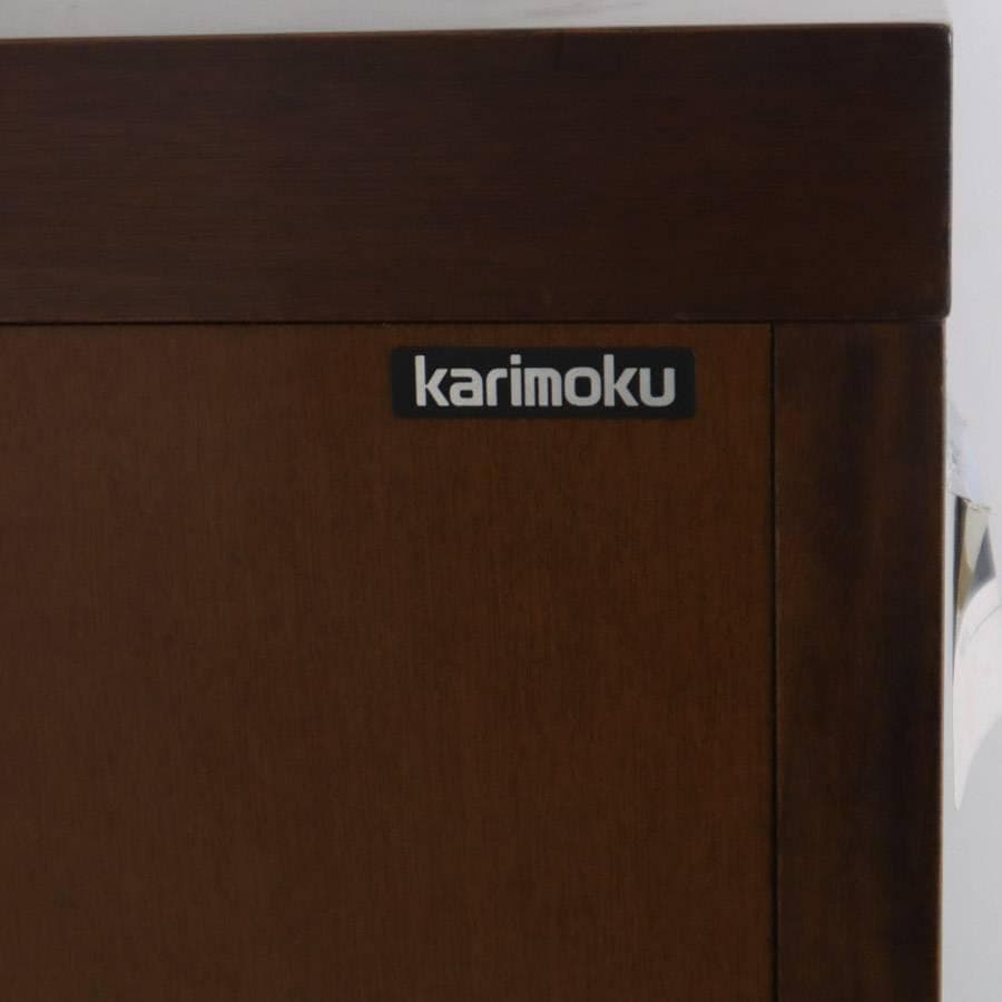 カリモク家具 コーナーキャビネット ガラス扉 棚板3枚付き 高級家具