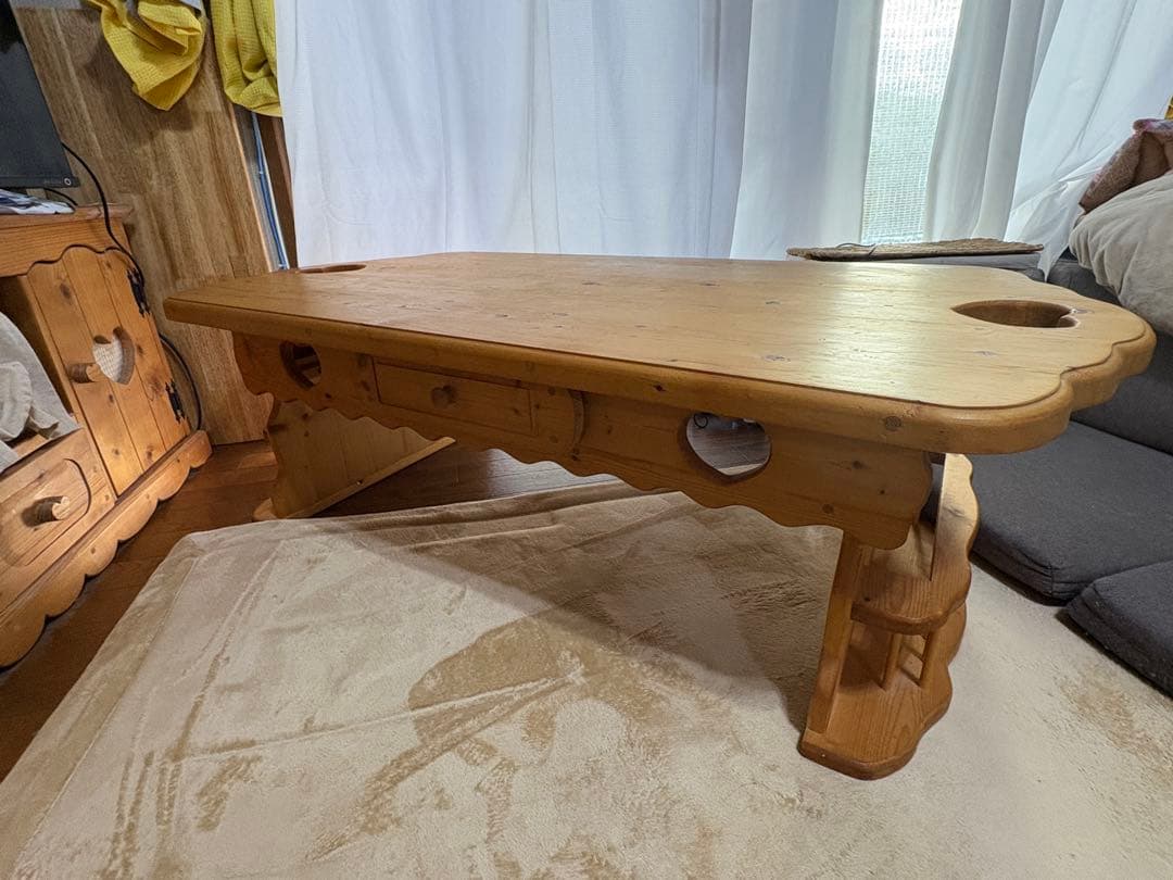 カントリー　ローテーブル　ハート