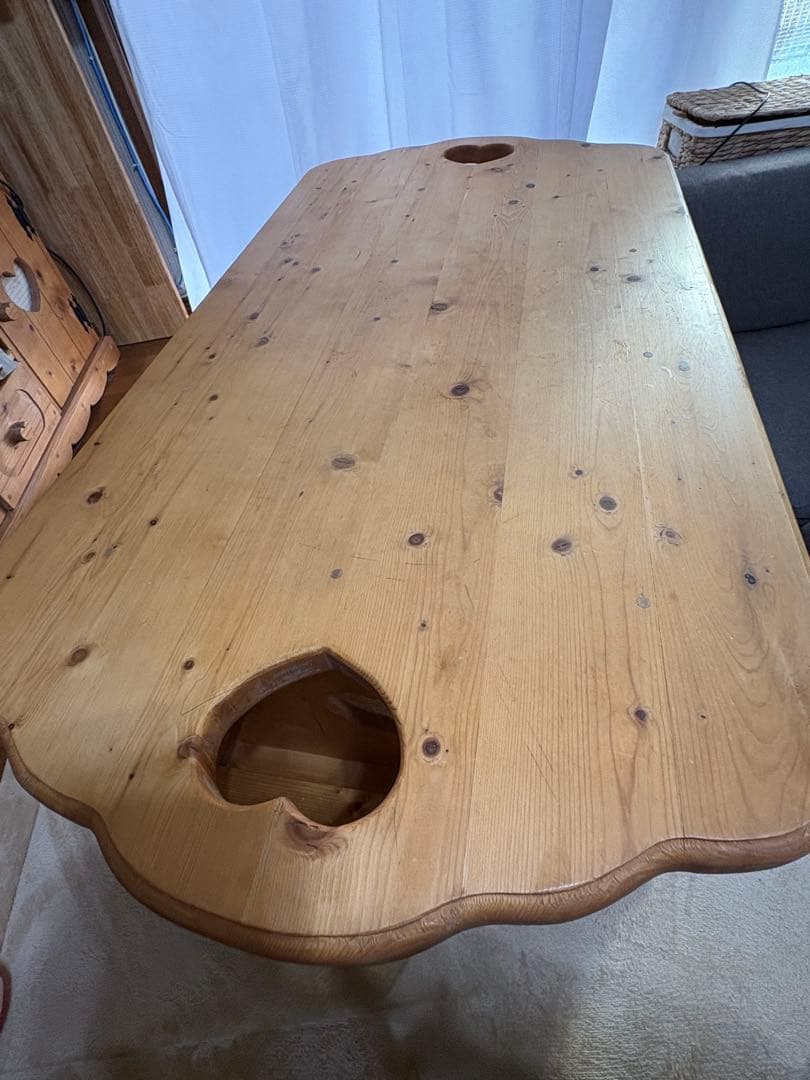 カントリー　ローテーブル　ハート