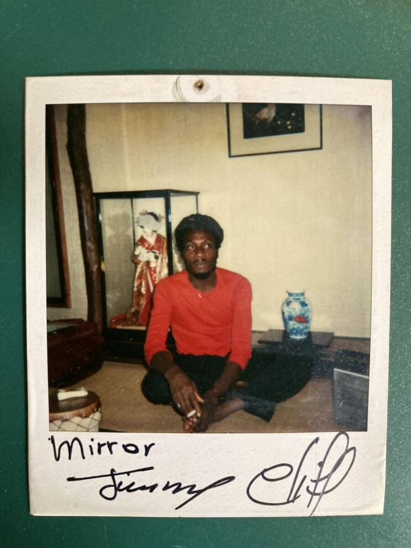ジャマイカレゲエ　ジミー・クリフ　本人サイン入りポラロイド　来日時生写真