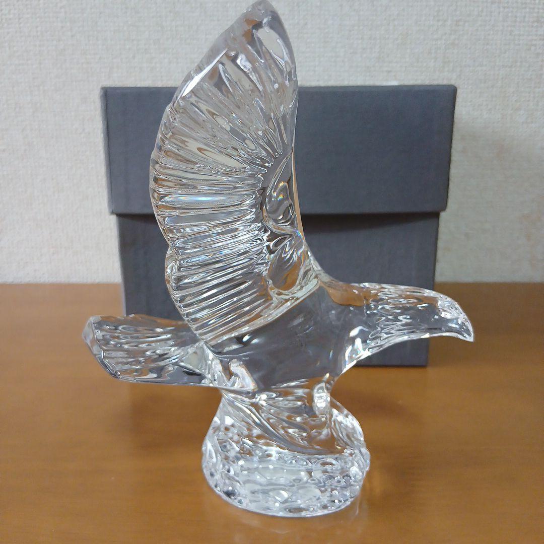  CRYSTAL クリスタル鷹の彫刻 オリジナルボックス付き