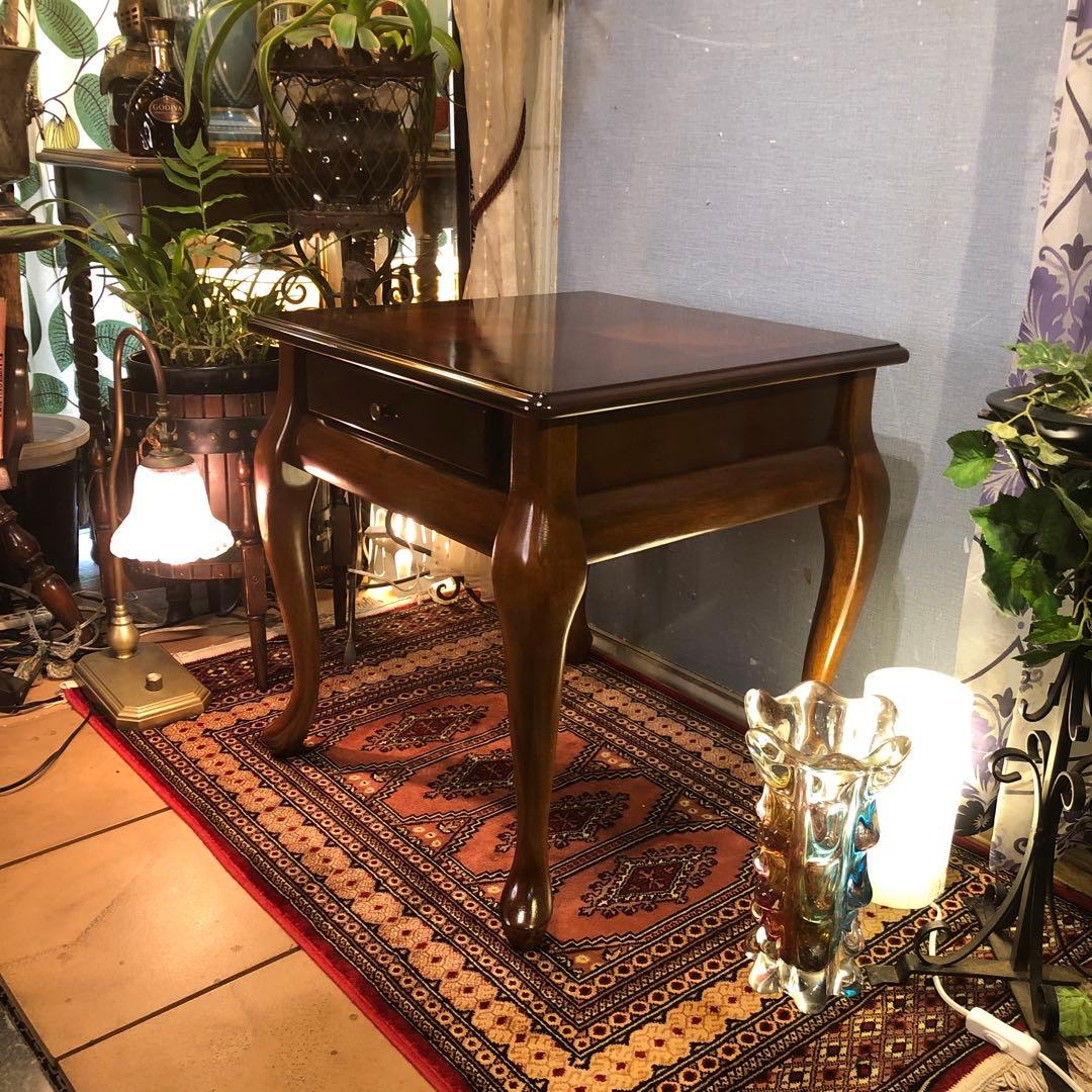 Sale 猫脚　クラシック　コンパクト　アンティーク　テーブル　引き出し付き