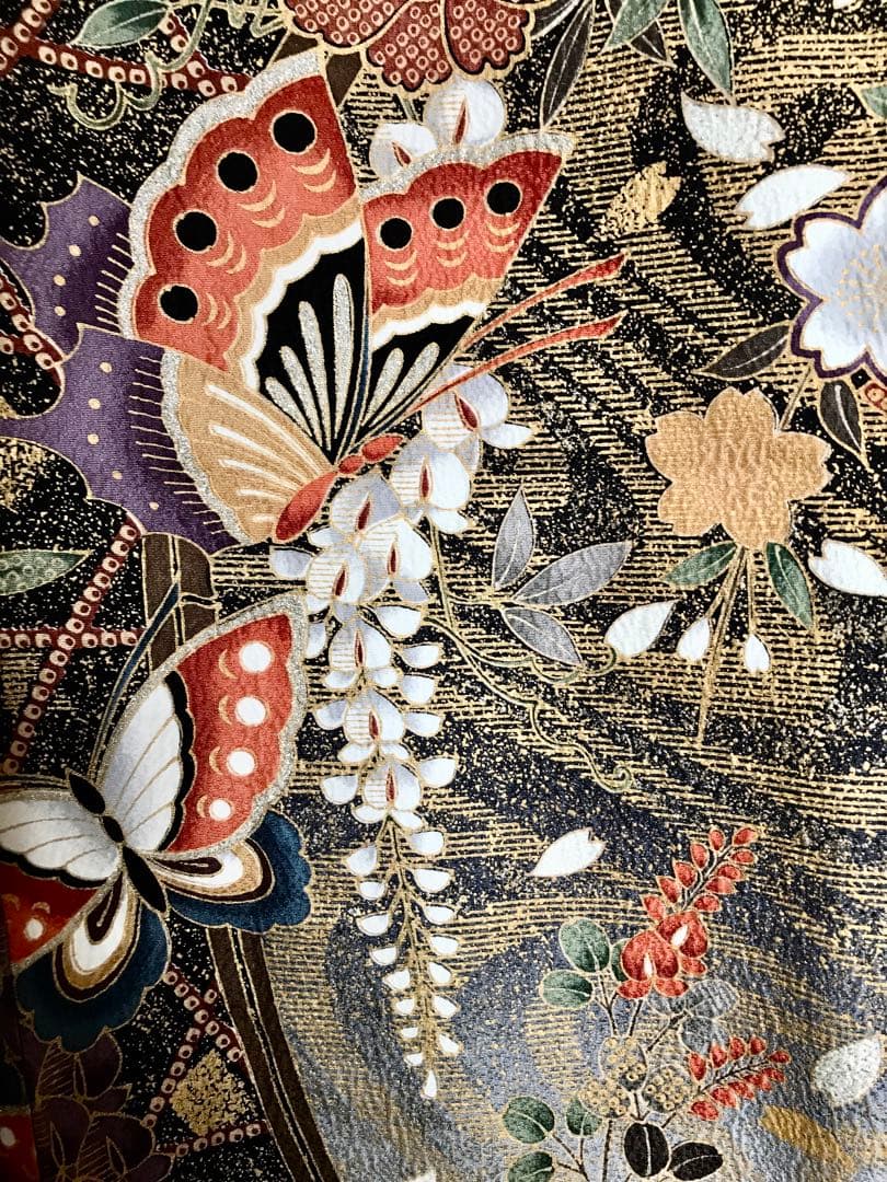 振袖　超美品　正絹　パールトーン加工