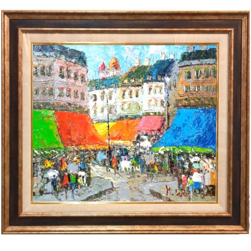 ☆渡部ひでき☆「パリの街角」油絵F８号