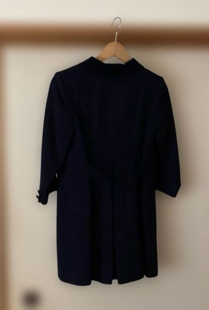 ファミリア　ウールコート　130 お受験　ヴィンテージ　毛　紺　フォーマル