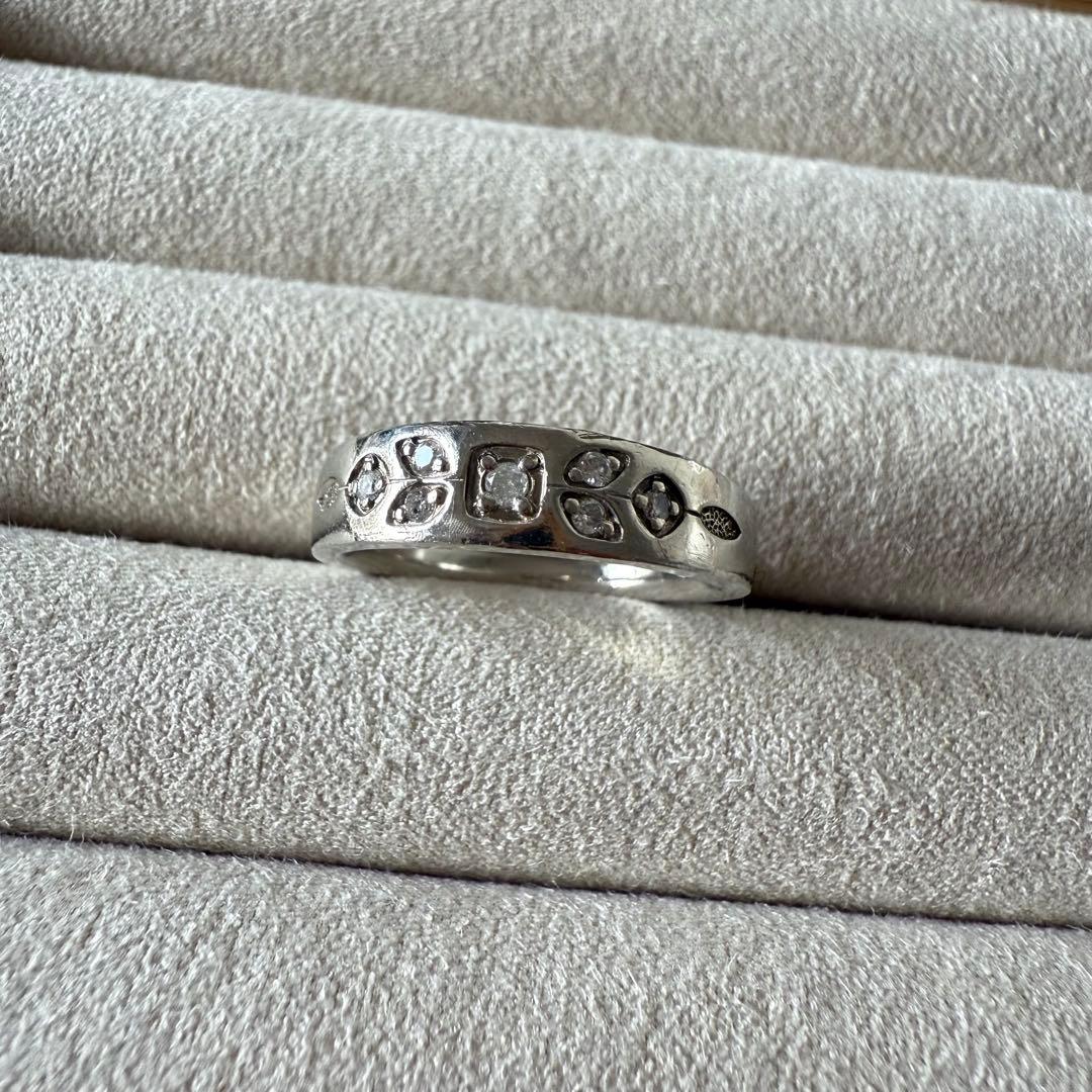 agate SILVER Pt200 ダイヤモンド リング 11 号0.08