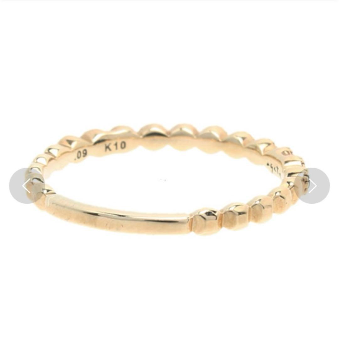 (希少品)agete K10 ブラックダイヤモンド リング 9号