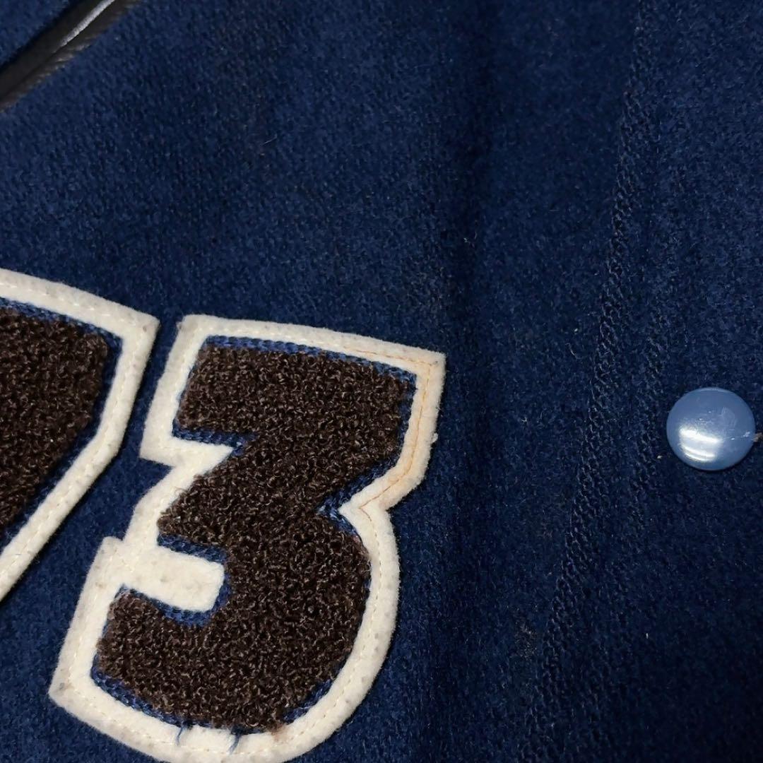 80‘S【POSH BOY】ポッシュボーイ スタジャン　袖牛革　刺繍　ワッペン