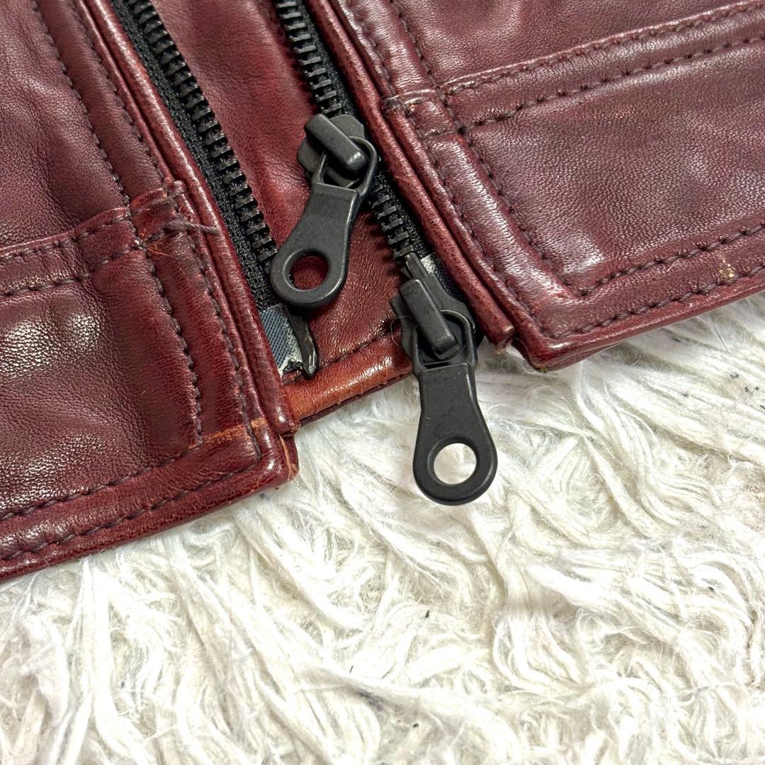 ✨美品✨ NICOLE レザージャケット L　ボルドー　羊革　48 レッド