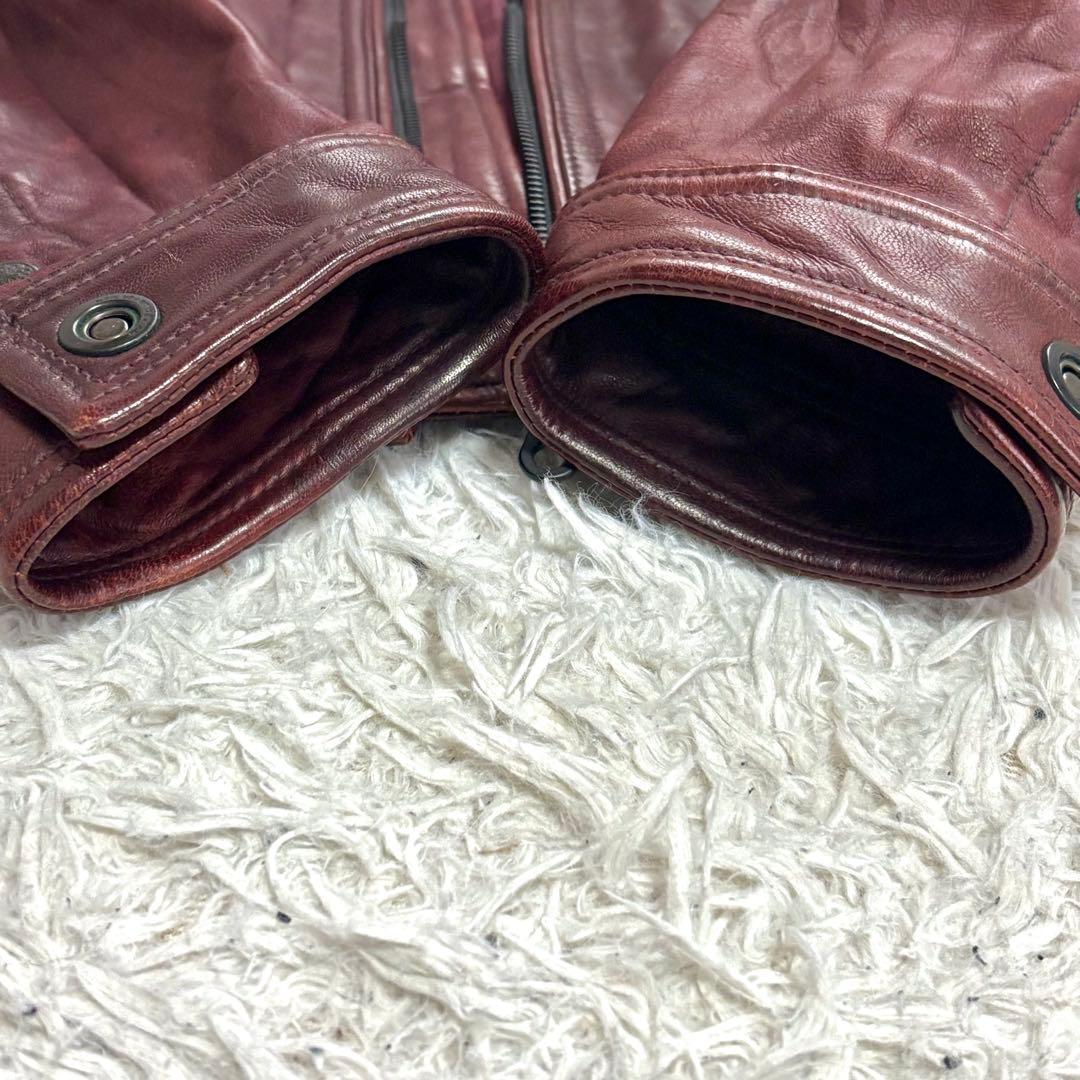 ✨美品✨ NICOLE レザージャケット L　ボルドー　羊革　48 レッド