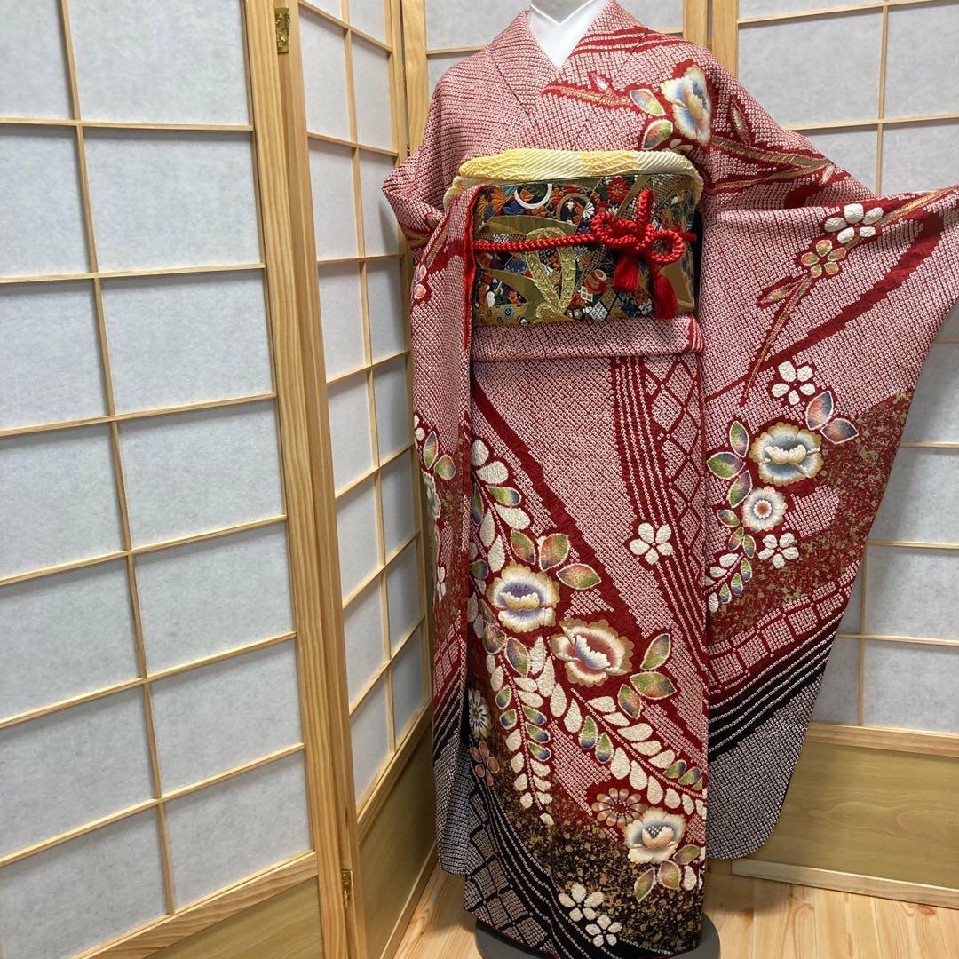 あきママ様［1205］振袖 絞り 金彩 成人式 卒業式 正絹 着物 袷