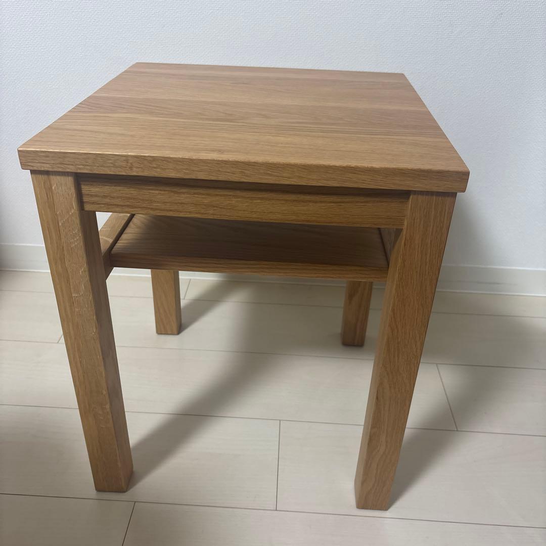 無印良品　木製サイドテーブルベンチ　板座　節あり