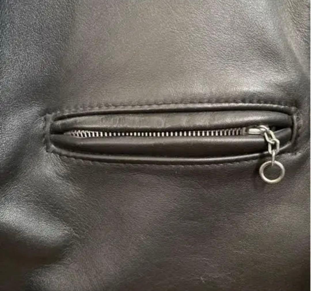 Schott シングルライダース 黒 38