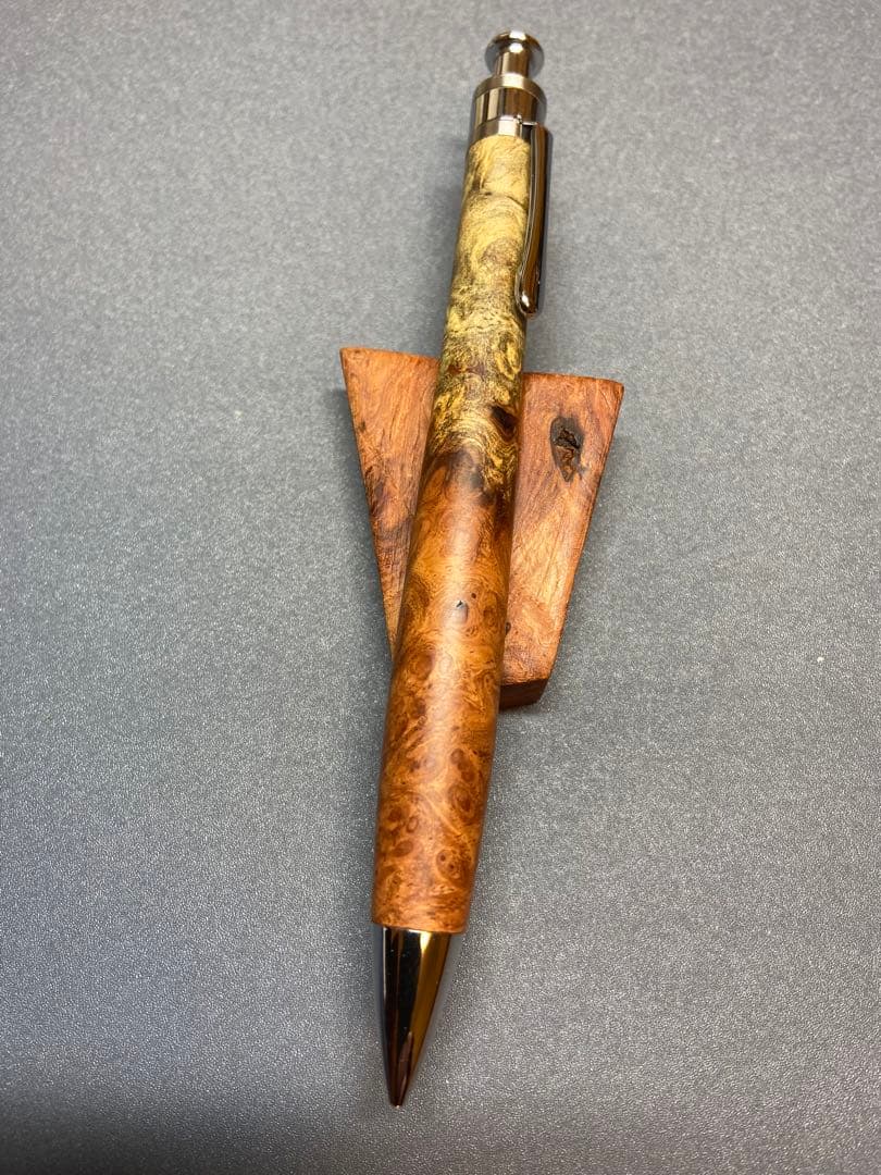 (山田オフコース)工房楔　花梨紅白こぶ杢シャープペン0.5ミリ おまけ付き