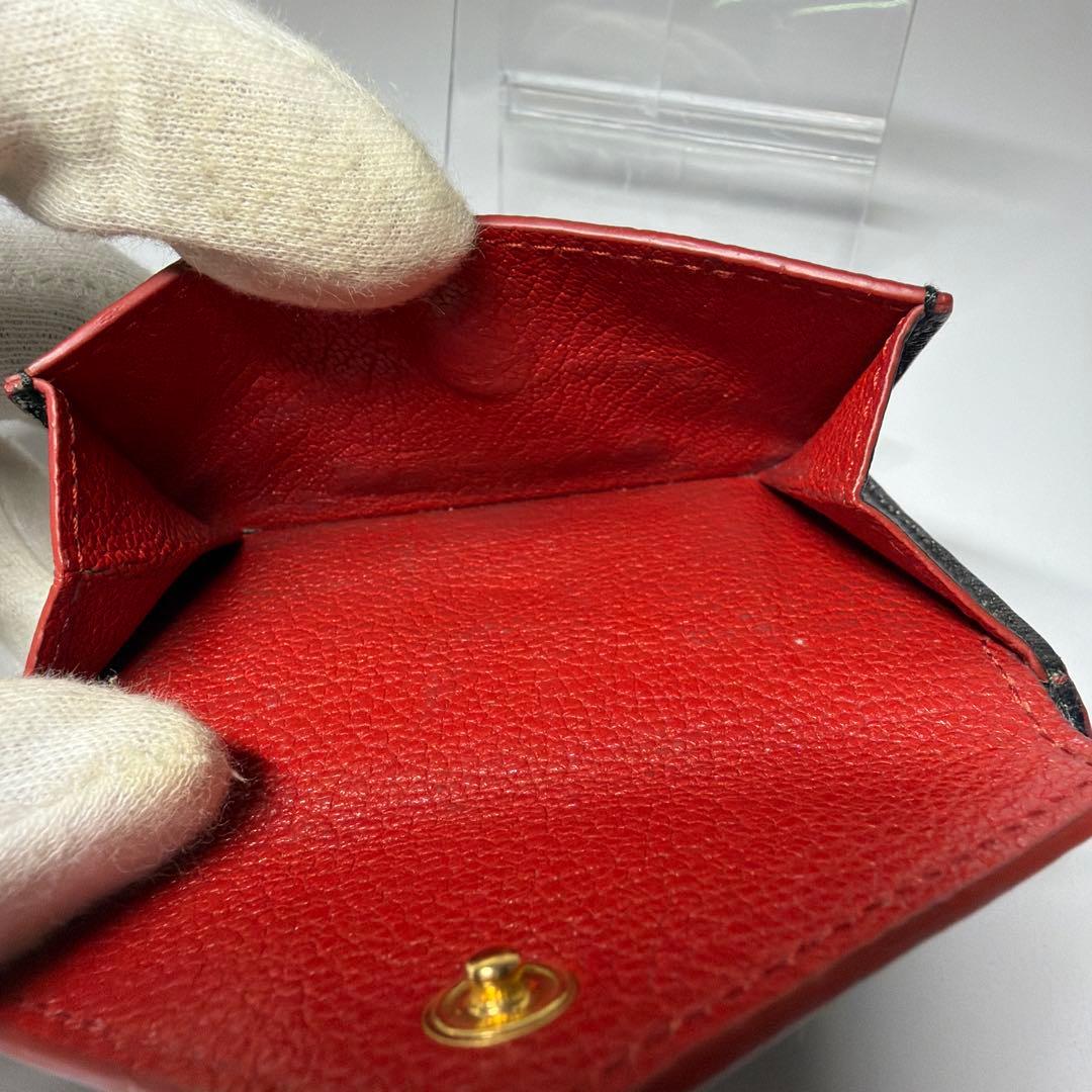 良品 MIUMIU 黒 ラブレター ハート マドラス 折り財布 ミニウォレット