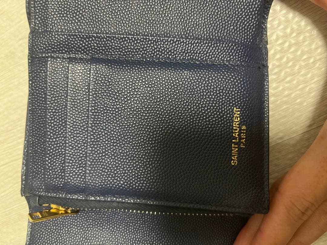 YSL 青　財布