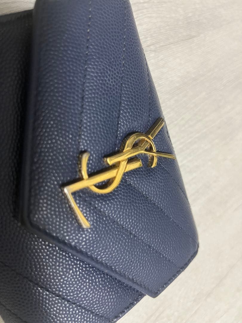 YSL 青　財布