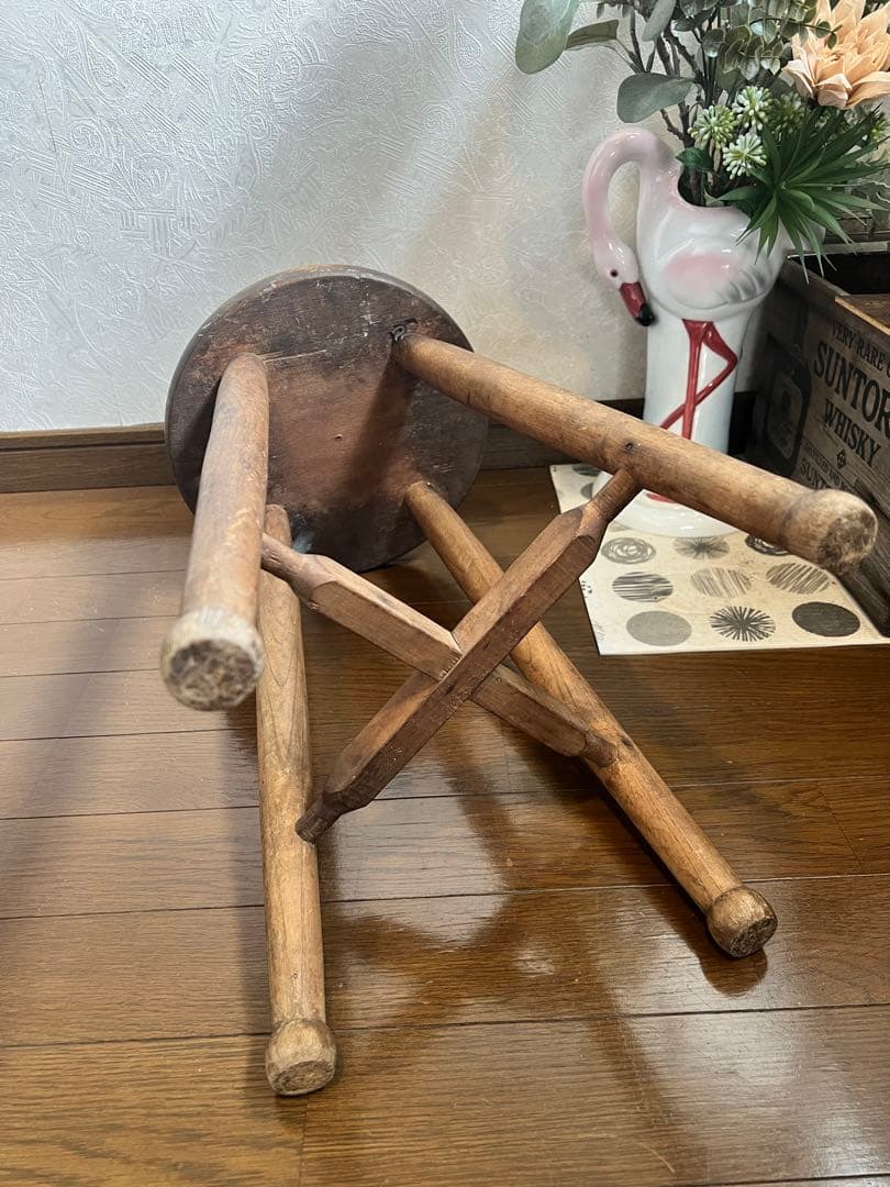 アンティーク スツール ウッドスツール 丸椅子 イス キッチン