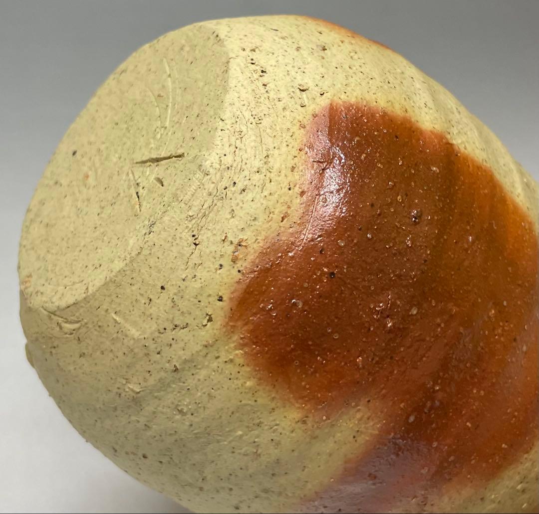 人間国宝　伊勢崎淳　備前緋襷徳利　備前焼　共箱(四方桟盛蓋) 栞　d1194