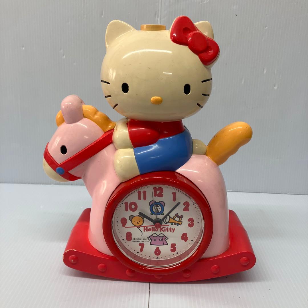【HELLO KITTY】おしゃべり目覚まし時計　木馬キティ　当時物　希少　レア