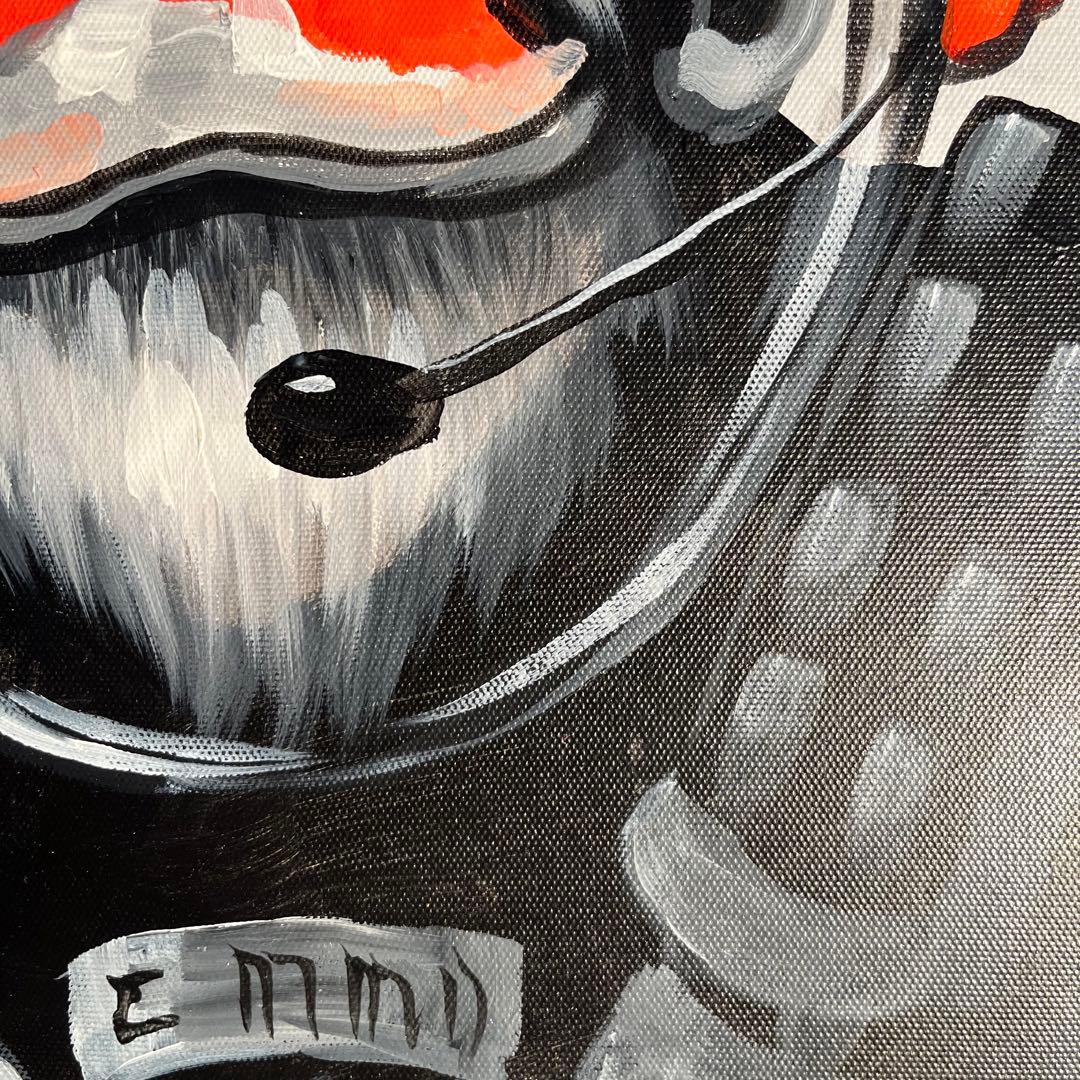 手書き油絵 astronaut monkey絵画 額付き インテリア 油彩画