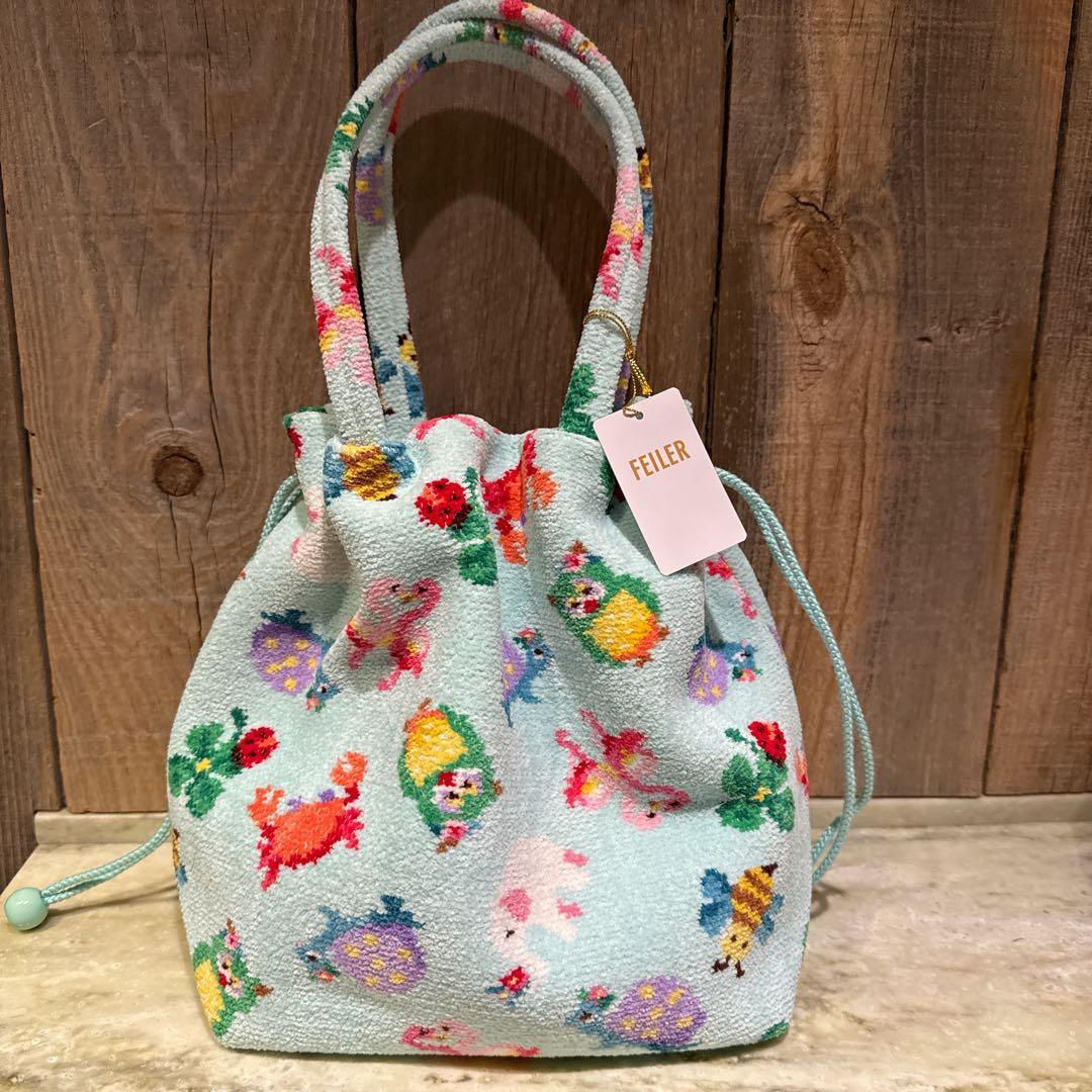 フェイラー　神崎恵　巾着バッグ　ペールグリーン