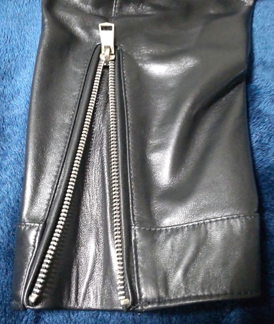 最終サービス致します 黒のラムレザーシングルライダース