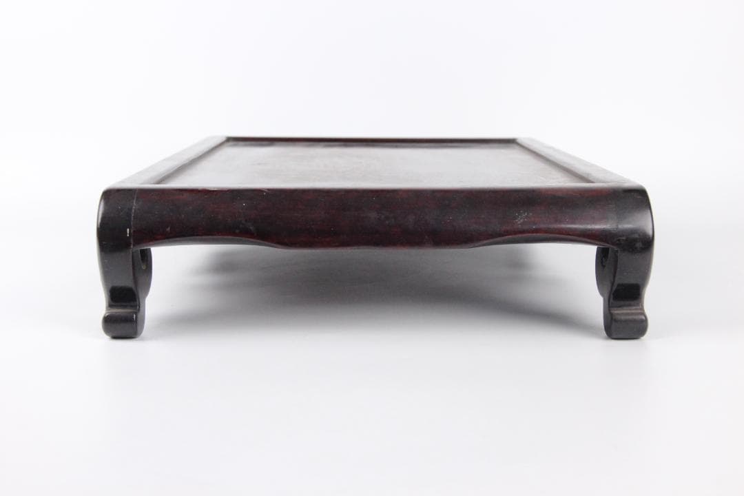 唐木 紫檀 木製 銀象嵌 花台 香炉台 茶道具 書道具 仏具 ES1-26