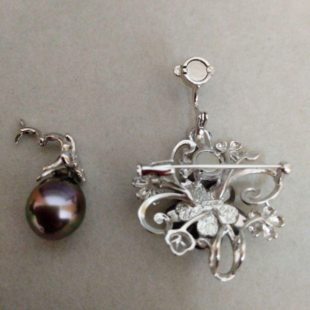 真珠パールブローチ黒蝶真珠パールブローチ　売り切りお値段大幅値下げ