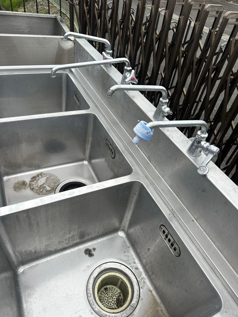 3槽シンク 1500×670×960 3層流し台 中古厨房