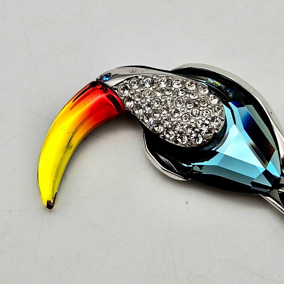 SWAROVSKI ラインストーン 鳥 SILVER ブローチ 〈202-6〉