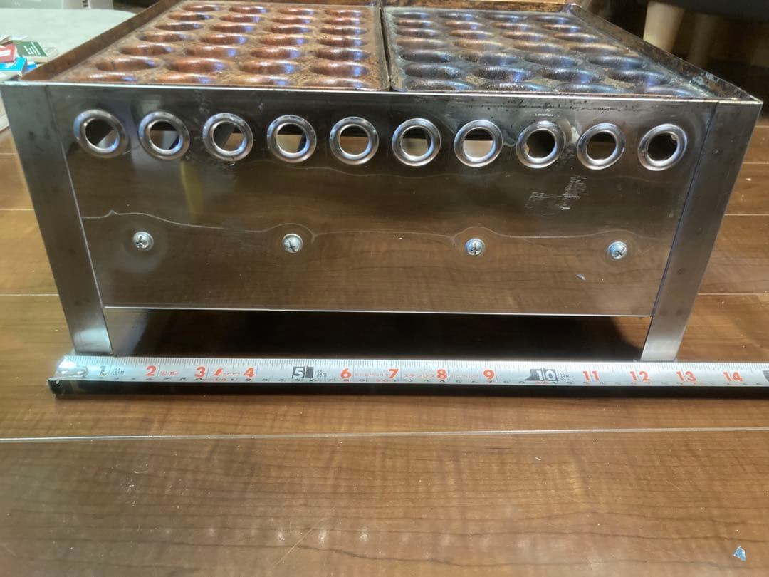 業務用　銅板　たこ焼き器　28穴　2連　プロパン　LPガス　店舗　屋台