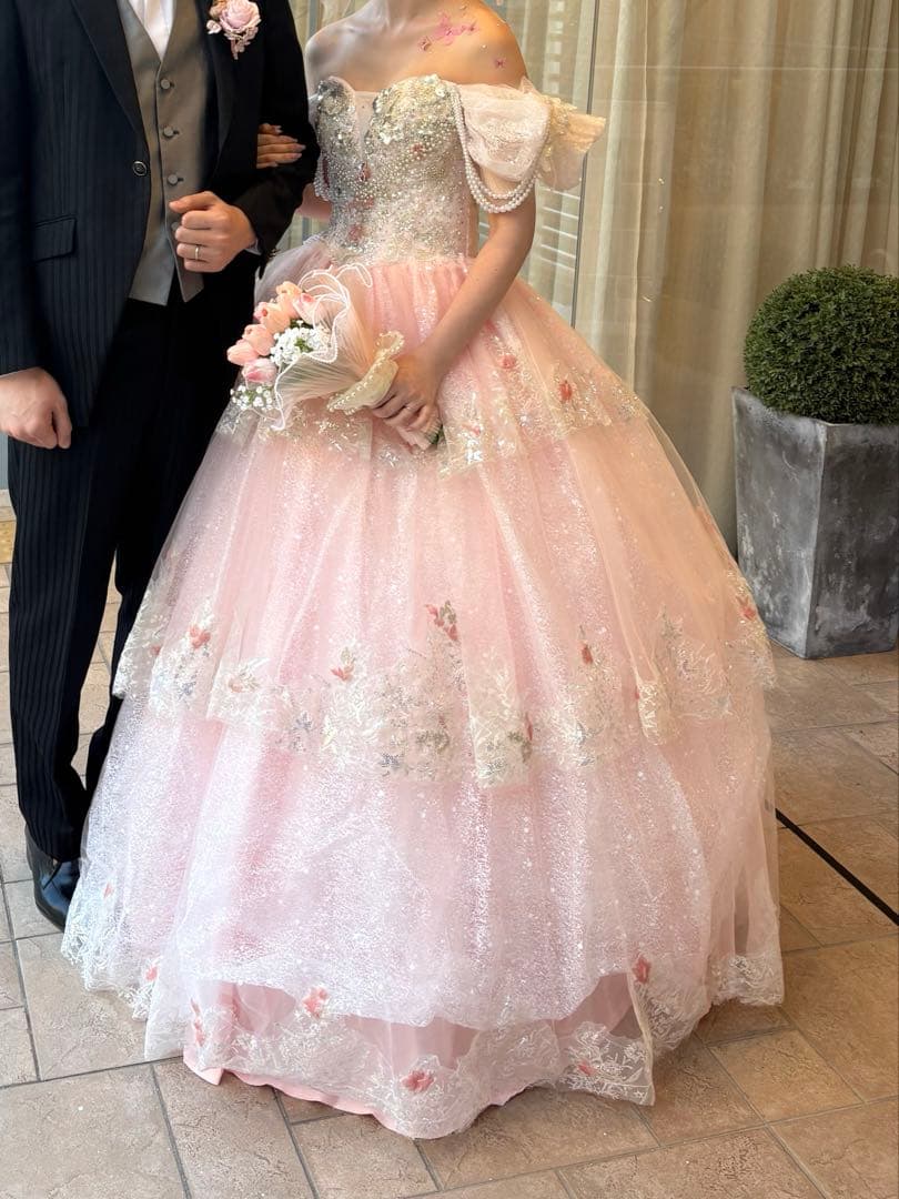 ウエディング ピンク カラードレス