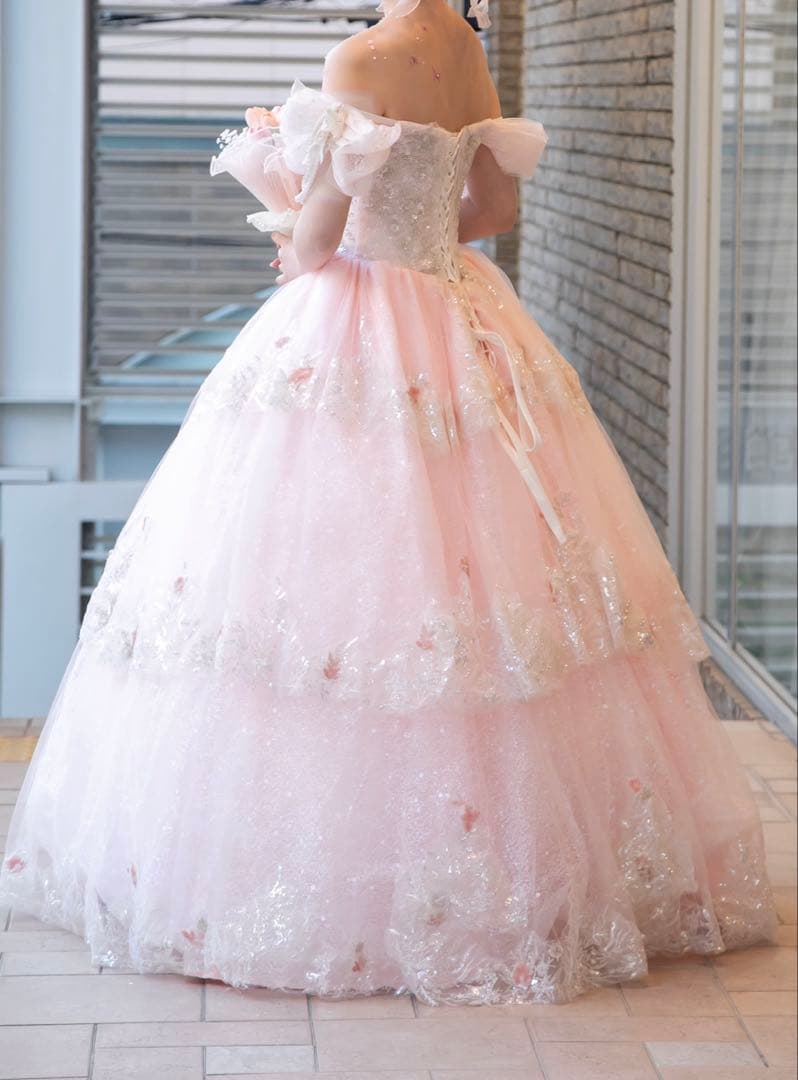 ウエディング ピンク カラードレス