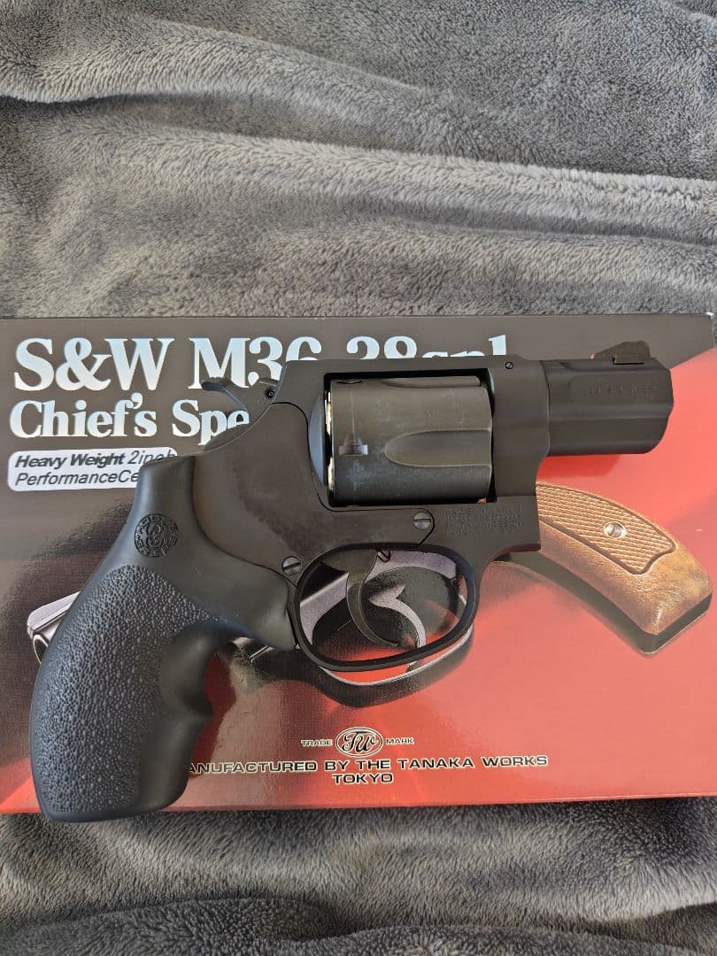 タナカ S&W M36 PC 2in HW 実物ホーグラバーグリップ付き